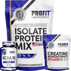 Kit Whey Isolate Protein Mix Creatina Power Bcaa 1g Profit