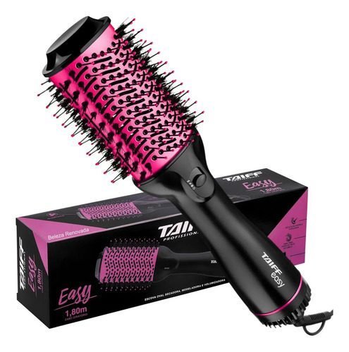 Escova Oval Secadora Modeladora E Volumizadora Easy - Taiff Cor Pink Voltagem
