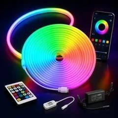 Fita Neon Led 5m 12v Flexível Rgb Brilho Com Controle+ Fonte