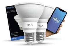 Kit 2 Lampada Smart Inteligente Wi-fi Led Par20 7w Rgb E27 Neo Avant
