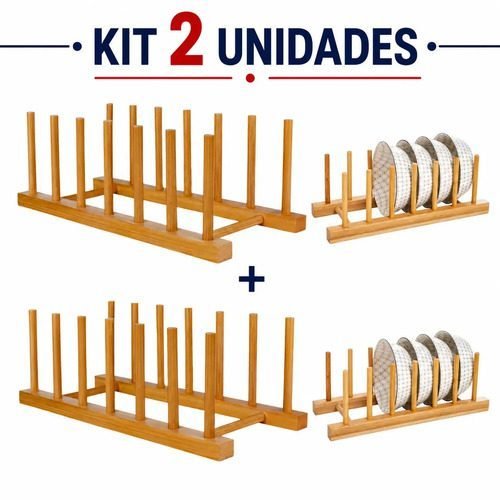 Kit 2 escorredor de pratos bancada organizador