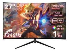 Monitor Curvo 27 Gamer 240hz Full Hd Led Hdmi 127v Preto Cor