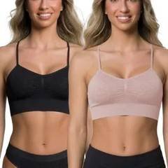 Kit 2 Top Sutiã Poliamida Microfibra Sem Costura Selene