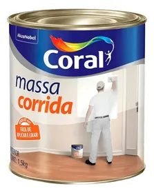 Massa Corrida Coral Pva Fácil Aplicação Branca 1,5kg