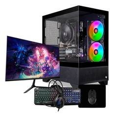 PC Gamer Completo MCL, AMD RYZEN 5 3400G, RX Vega 11, 16GB DDR4, SSD 480GB, Combo de Periféricos + Monitor