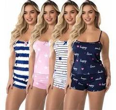 Kit 4 Baby Doll Conjunto Pijama Feminino Estampados
