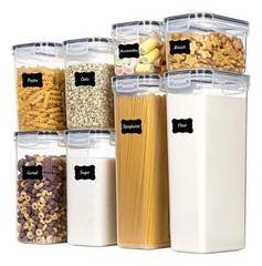 Kit 8 Potes Herméticos Dapon Em Plástico Com Trava Incolor Transparente