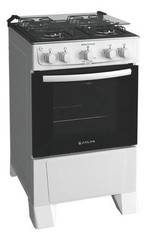 Fogão 4 Bocas Atlas Mônaco Plus Branco com Mesa Inox e Acendimento Automático Branco Bivolt