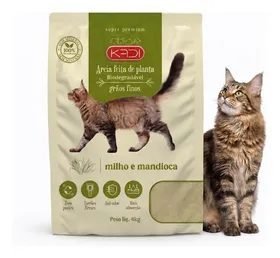 Areia Sanitária Gatos Biodegradável Kadi - 4kg Grãos Finos