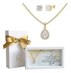 Colar Feminino Presente Para Mãe Conjunto Banhado Ouro 18k