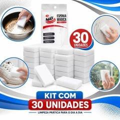Kit 30 Esponja Mágica Bucha Melamina Multiuso Tira Mancha Limpa Tênis Max Clean Boa Dica