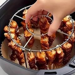 Grelha Vertical Inox 24 Espetos Para Airfryer