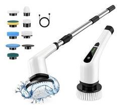 Esfregão Mop 9 Em 1 Escova De Limpeza Elétrica Multiuso Rotatória Magica Limpa Canto Friso Banheiro Cozinhha Bivolt VLX
