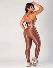 Conjunto Fitness Canelado Sem Transparência Top Com Bojo
