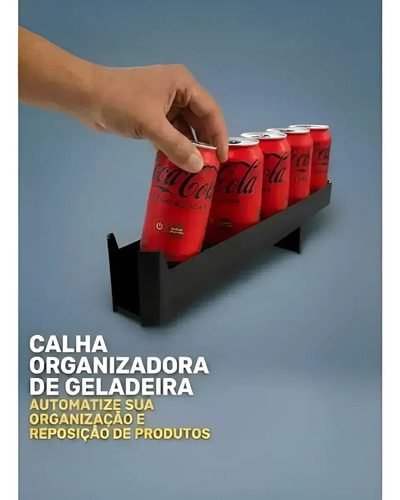 5 Unidades Calha Freezer 40 Cm Latas E Garrafas Organizador