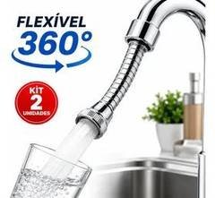 Kit 2 Extensor Torneira Bico Adaptador Giratória Cozinha Pia