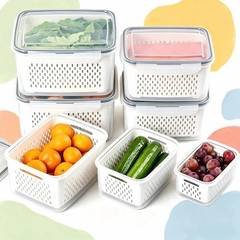 organizador geladeira kit 4 peças em Acrílico para Frutas com Cesto Drenante, 380ml 800ml 1700ml 3150ml organização de frutas e alimentos para cozinha residencial