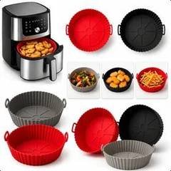Kit 2 Forma Silicone Antiaderente Air Fryer Reutilizável