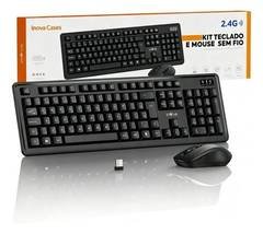 Combo Teclado E Mouse Sem Fio Avançado, Receptor 2.4 GHz, Com Teclado Numérico E Mouse Sem Fio, Para Pc, Windows, Macs, Computadores De Mesa E Laptops Cor Preto, ABNT2