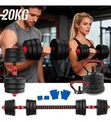 Kit Halteres E Anilhas Kettlebell Ajustáveis Academia 20kg