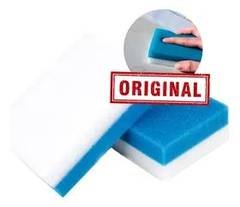 2x Esponja Mágica Scotch Brite 3m Limpa Mancha Parede Box Branco E Azul