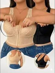 2pcs Sutiã Top Modelador Feminino Renda