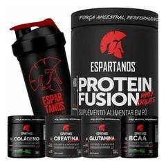 Whey Protein + Bcaa + Creatina + Glutamina + Colágeno + Copo Sabor Chocolate