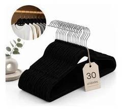 Kit 30 Cabides De Roupa Veludo Antideslizante Adulto