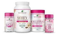 Kit Longevidade Suplementos Whey Creatina Focus Complexo B