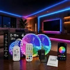 20m Rgb Wifi Fita De Led Fonte Controle Compatível Alexa 24v