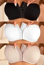 3 Sutiãs Invisíveis Sem Alça Sem Fio Push Up Pós Cirurgia