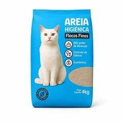 Areia Sanitaria Para Gato/Pet 4kg Flocos Finos Aglomerante Controle de Odor Neutraliza Cheiro Baixa Poeira Alto Poder de Absorção Areia Higiênica Econômica Rende Mais Fácil de Limp