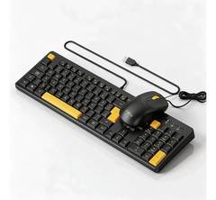 Kit Teclado e Mouse Com Fio USB Inova KV-792 ABNT2 Português Brasil Preto, Teclado Anti Derramamento para Trabalho e Estudos