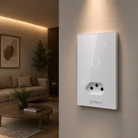 Interruptor Inteligente Touch Wifi 1 Botão + Tomada Bivolt