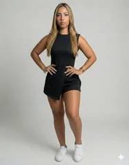Conjunto Shorts E Blusa Cintura Alta Feminino Qbabado