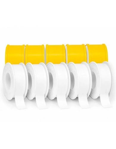 Kit 10 Fitas Veda Rosca PTFE Branca EVOFIX para Vedação de Torneiras e Encanamentos