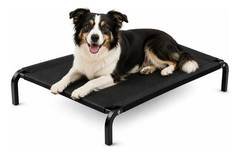 Cama M Para Cachorro Pets Suspensa Grande 90*60*15cm Preto