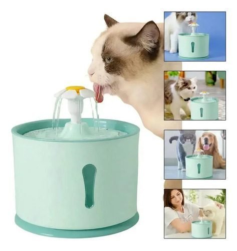 Fonte Bebedouro Automático Para Gatos E Cães Usb 5v 1a Azul-celeste