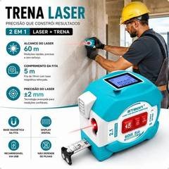 Trena Laser Digital 60m Recarregável Usb Trena 5m Magnética Medidor De Distância Profissional