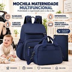 Mochila Maternidade NTESX Impermeável Grande Capacidade, Bolsa de Maternidade com Trocador 16 Bolsos e Compartimento Térmico para Mamadeira, Bolsa Bebê para Viagem, Passeio e Uso D