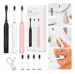 Escova De Dente Elétrica Recarregável Usb Vibratória 4 Refis