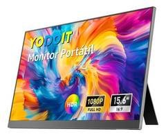 Yodoit Monitor 15.6 Portátil Suporte Fhd Gamer Ips 60 Hz Preto