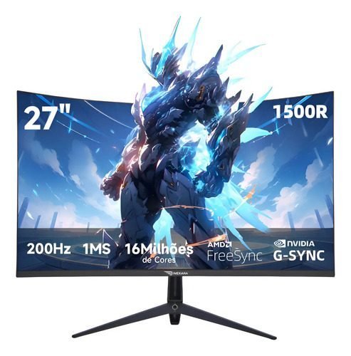 Monitor Gamer Curvo 27" Nexara 200Hz 1ms Full HD VA sRGB Alto-falantes