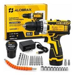 Parafusadeira Furadeira Potente 12v Com Kit De 25 Peças