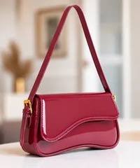 Bolsa Feminina De Ombro Y Mão Ajustável Baguete Verniz Luxo