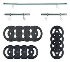 Kit Musculação 40kg Anilhas Ferro Barra 1,20m Halteres 40cm