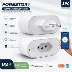 Tomadas Inteligente 16a Wi-fi Bivolt Com Monitoramento De Consumo Compatível Com Alexa Google Home Tuya E Smart Life Automação Residencial Smart Plug Forestory