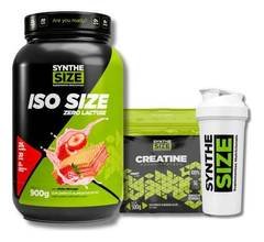 Kit Synthesize Isosize Morango 900g + Creatina 500g + Brinde