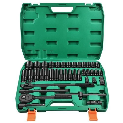Kit de Ferramentas de Impacto Shawty 1/2" com 40 Peças, Jogo de Soquetes Cr-V Para Reparos Automotivos