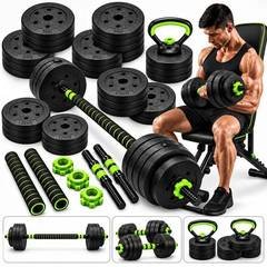 Kit Peso Academia 40kgs Halken Halteres Anilhas Musculação 6 em 1